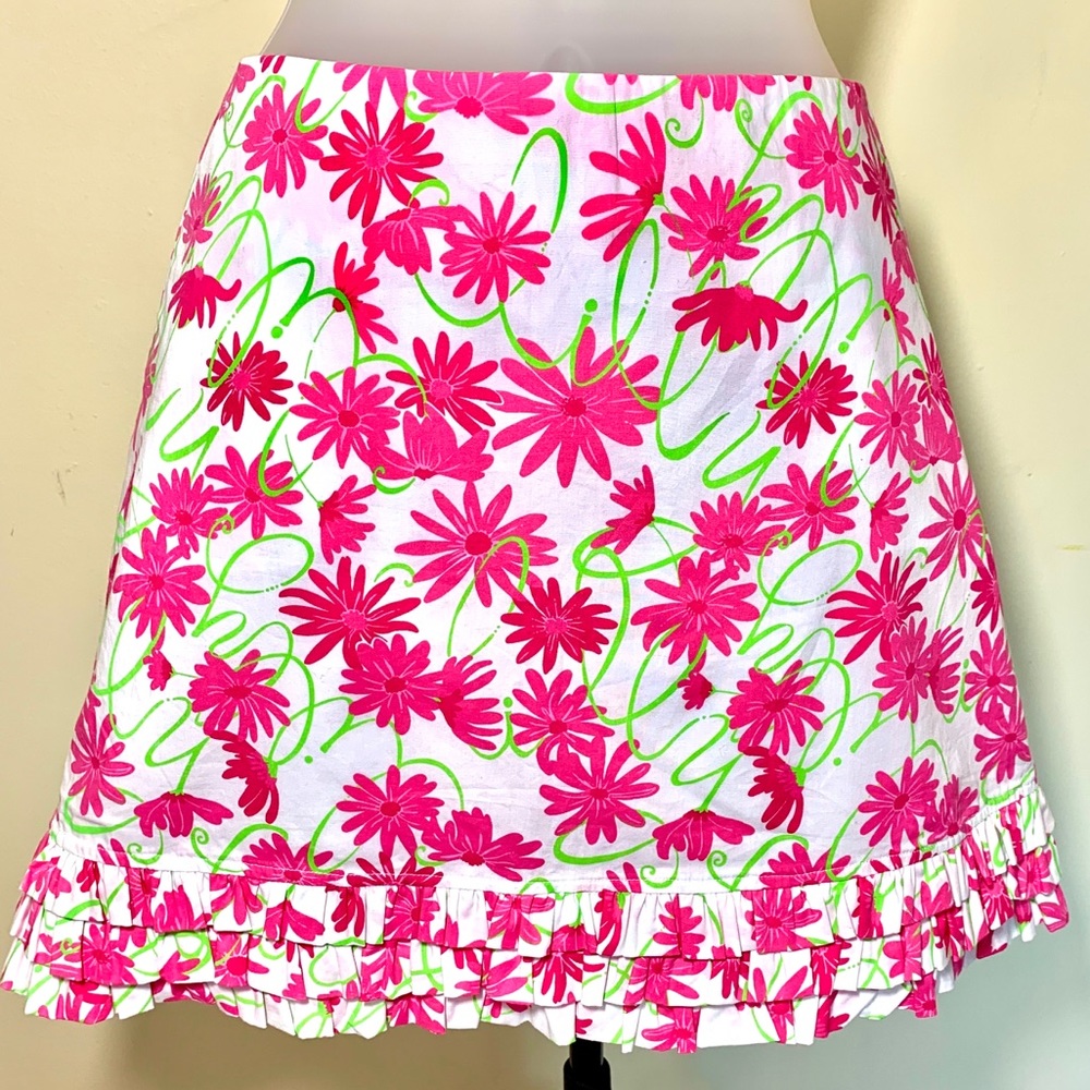 Size 6 Lilly Pulitzer pink green and white skirt